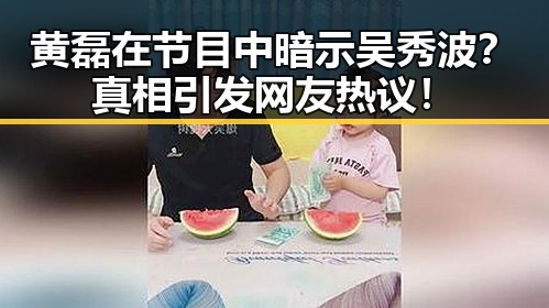 黄磊在节目中暗示吴秀波？真相引发网友热议！